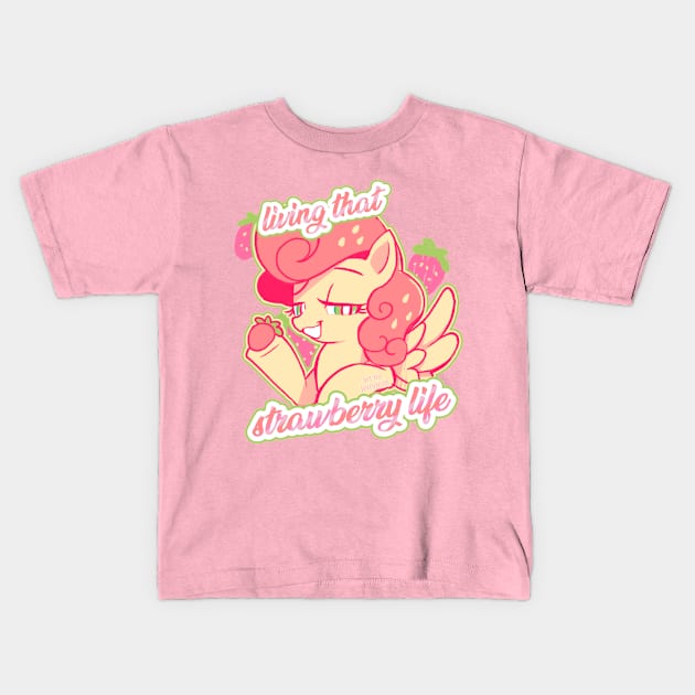 Strawberry Life Kids T-Shirt by JellyJean